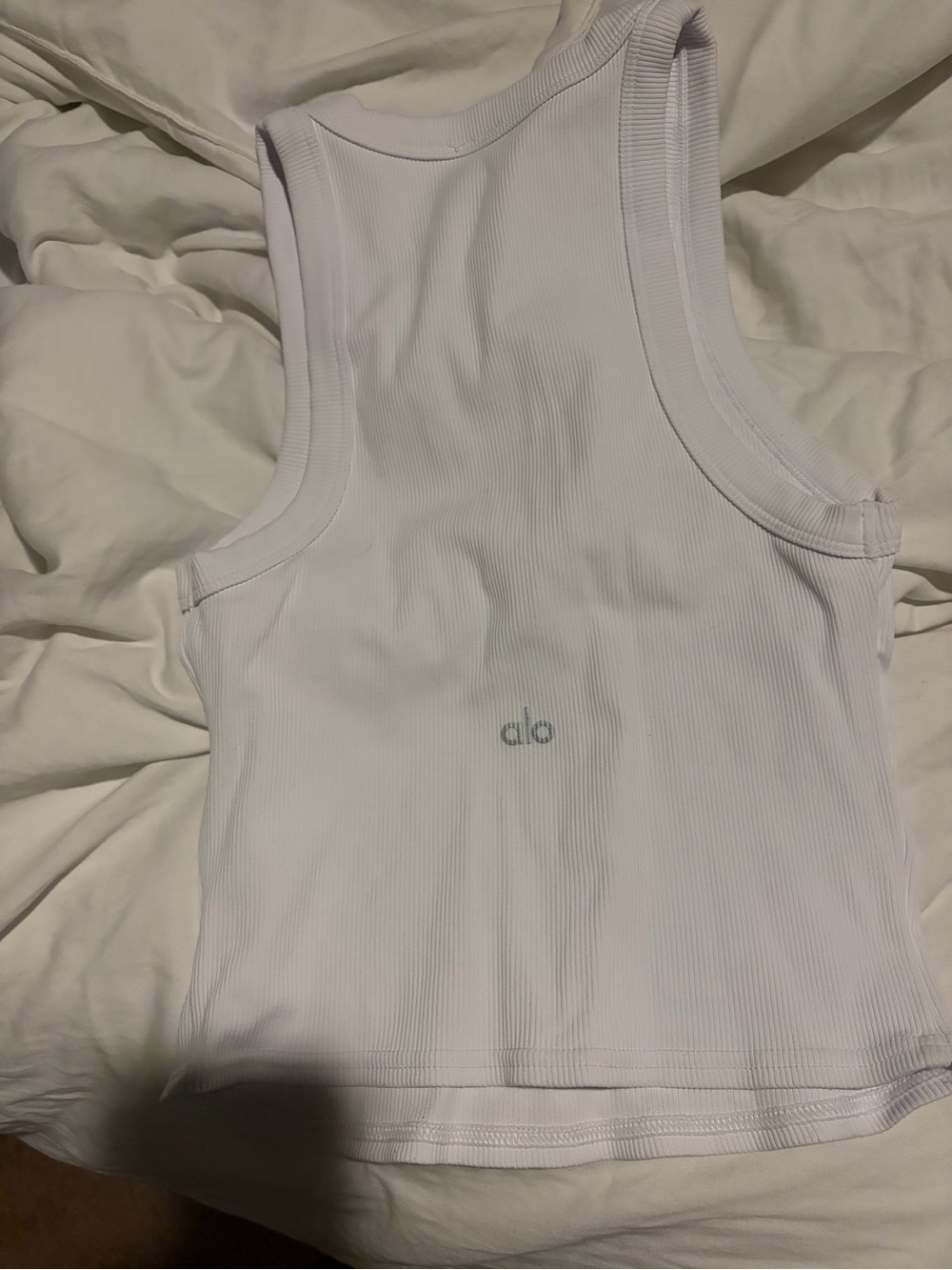 ALO Yoga Goddess Go-To White Ribbed Tank Top size Small - Picture 4 of 4